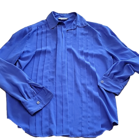 Dior Tops - CHRISTIAN DIOR Pleated Blouse L